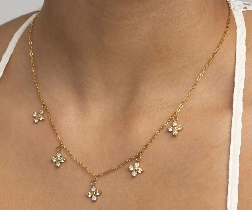 Dangle Floral Necklace /